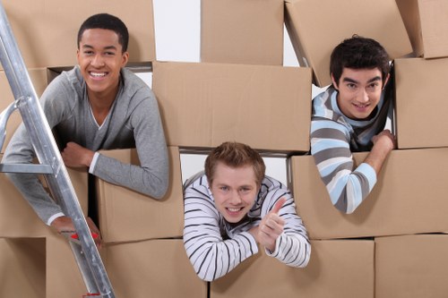 Business stock, records and equipment arranged for storage