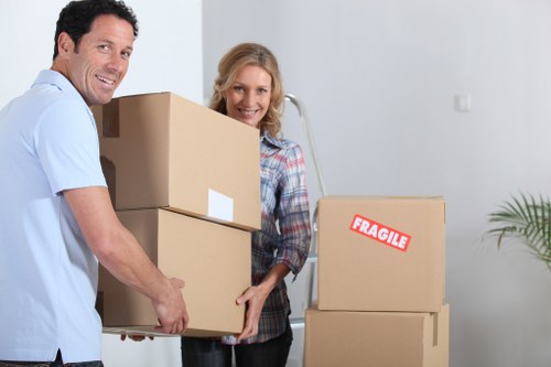 Household furniture and boxed items prepared for storage